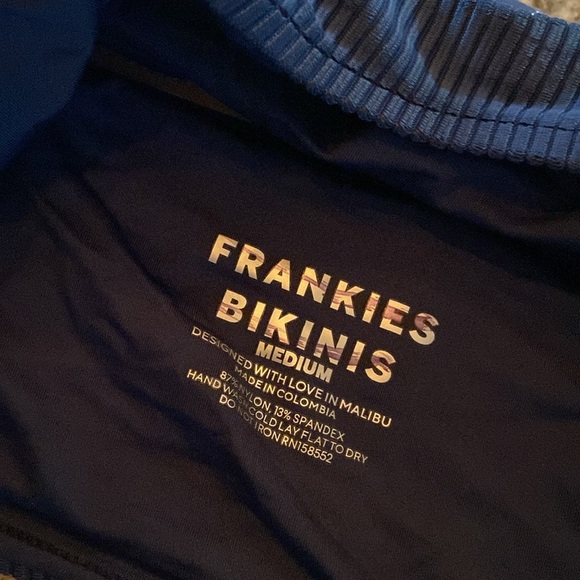 New! Frankie’s Bikinis Thea Ribbed One-piece Swimsuit navy blue 24128 - Picture 11 of 11